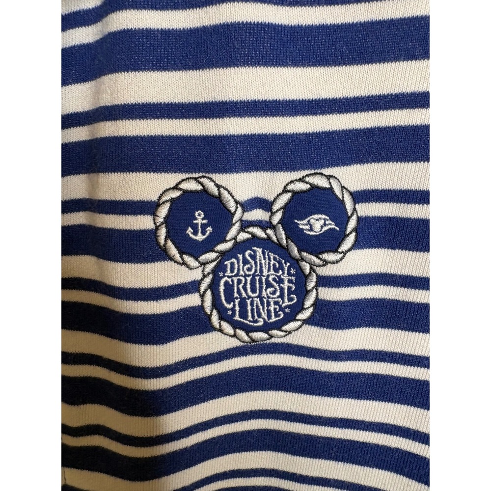 Disney Cruise Line Hoodie Women XL Blue White Striped Minnie Mouse Nautical - Picture 4 of 13